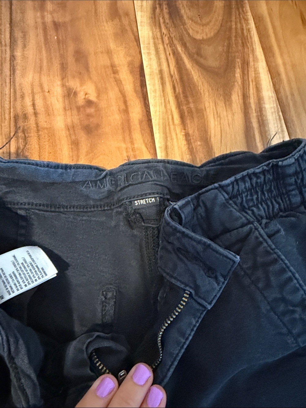 American Eagle Women’s Casual Cargo Pants - Black - Picture 2 of 4